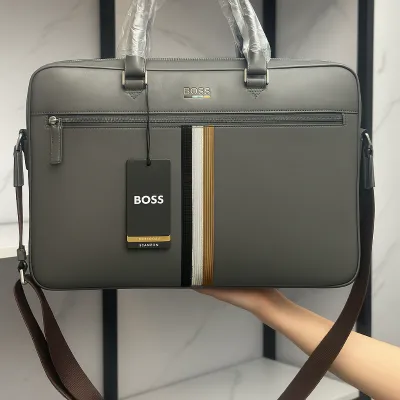 HUGO BOSS LAPTOP BAG - GREY
